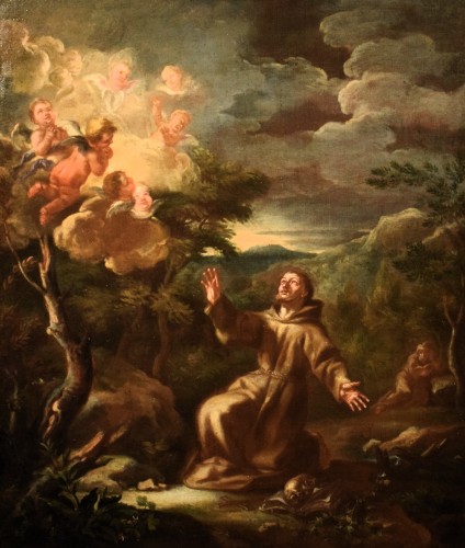 Saint Francis, Genoese School, 17th century, workshop of Domenico Piola (1628–1703) - Paintings & Drawings Style Louis XIV